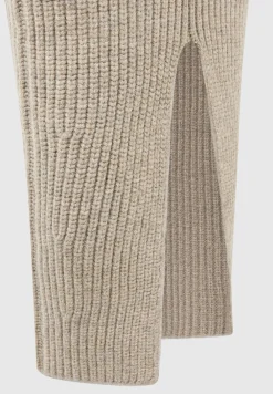 Angled Waist Knit Maxi Skirt