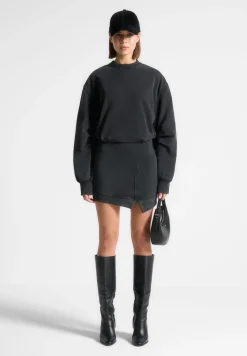 Asymmetric Hem Jumper Dress