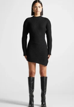 Asymmetric Knit Jumper Dress