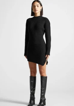 Asymmetric Knit Jumper Dress