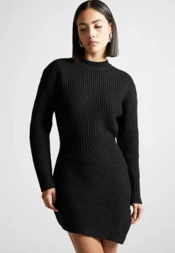 Asymmetric Knit Jumper Dress