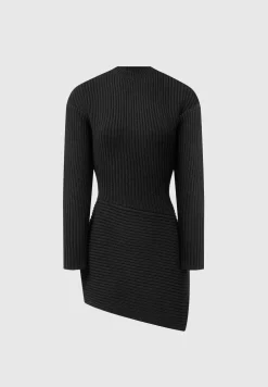 Asymmetric Knit Jumper Dress