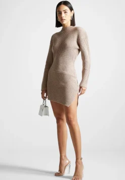 Asymmetric Knit Jumper Dress