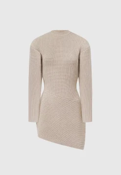 Asymmetric Knit Jumper Dress