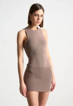Asymmetric Knit Mini Dress