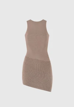 Asymmetric Knit Mini Dress