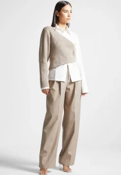 Asymmetric Knitted Overlay Shirt