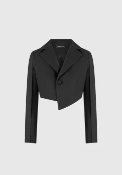 Asymmetric Tailored Cropped Blazer