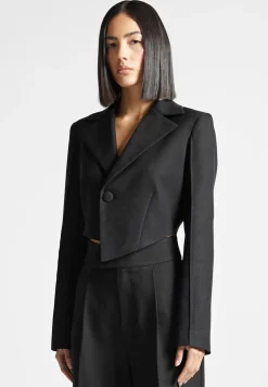 Asymmetric Tailored Cropped Blazer