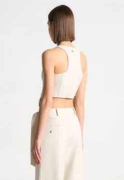 Asymmetric Tailored Waistcoat With Tie