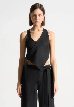 Asymmetric Tailored Waistcoat With Tie