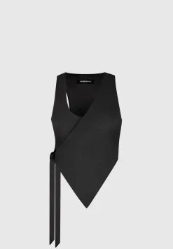 Asymmetric Tailored Waistcoat With Tie