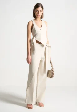 Asymmetric Tailored Waistcoat With Tie