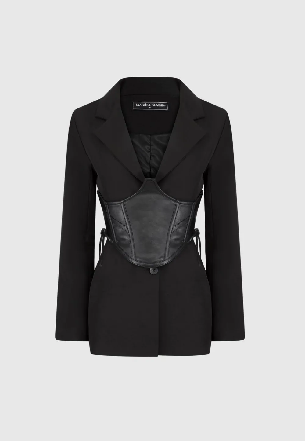 Blazer With Vegan Leather Corset