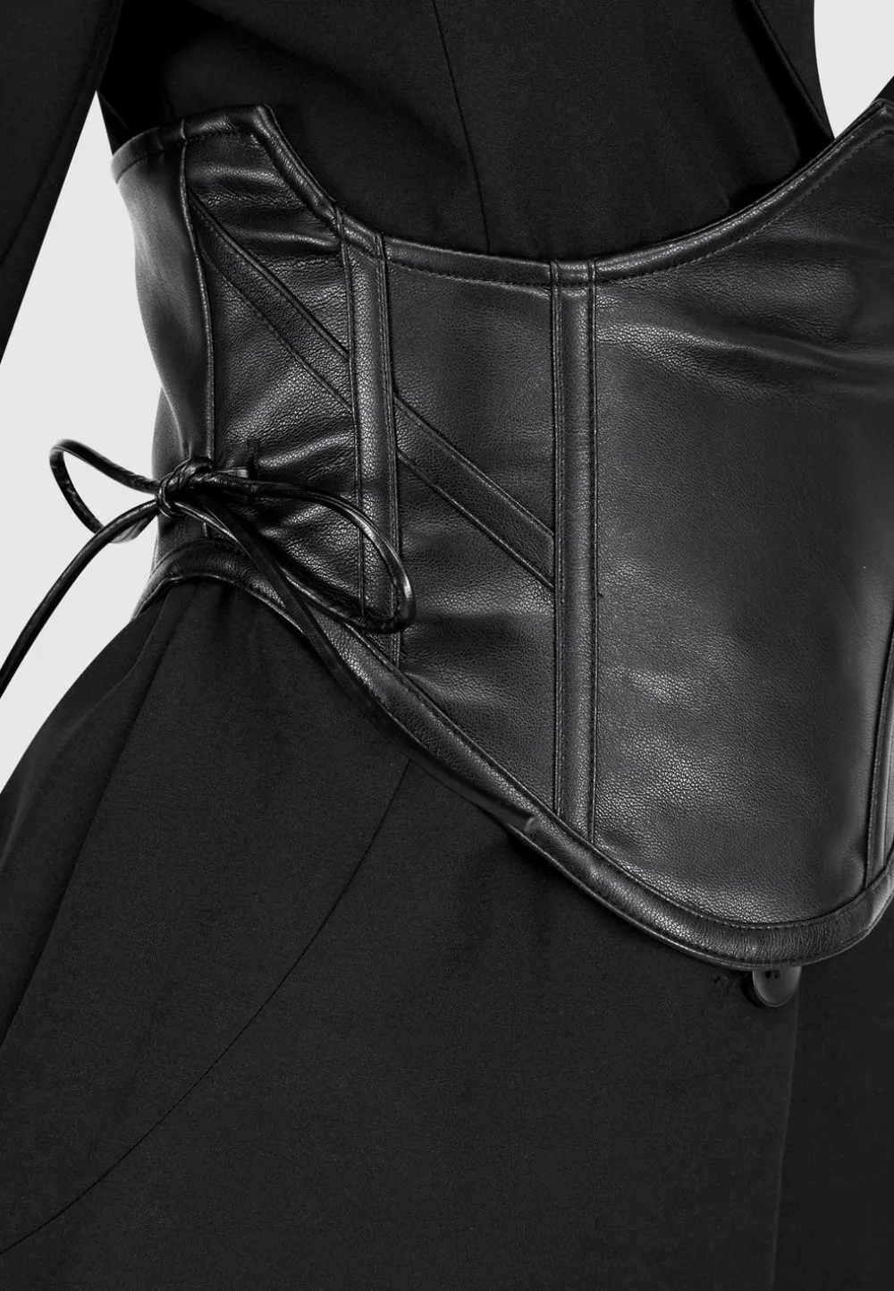 Blazer With Vegan Leather Corset