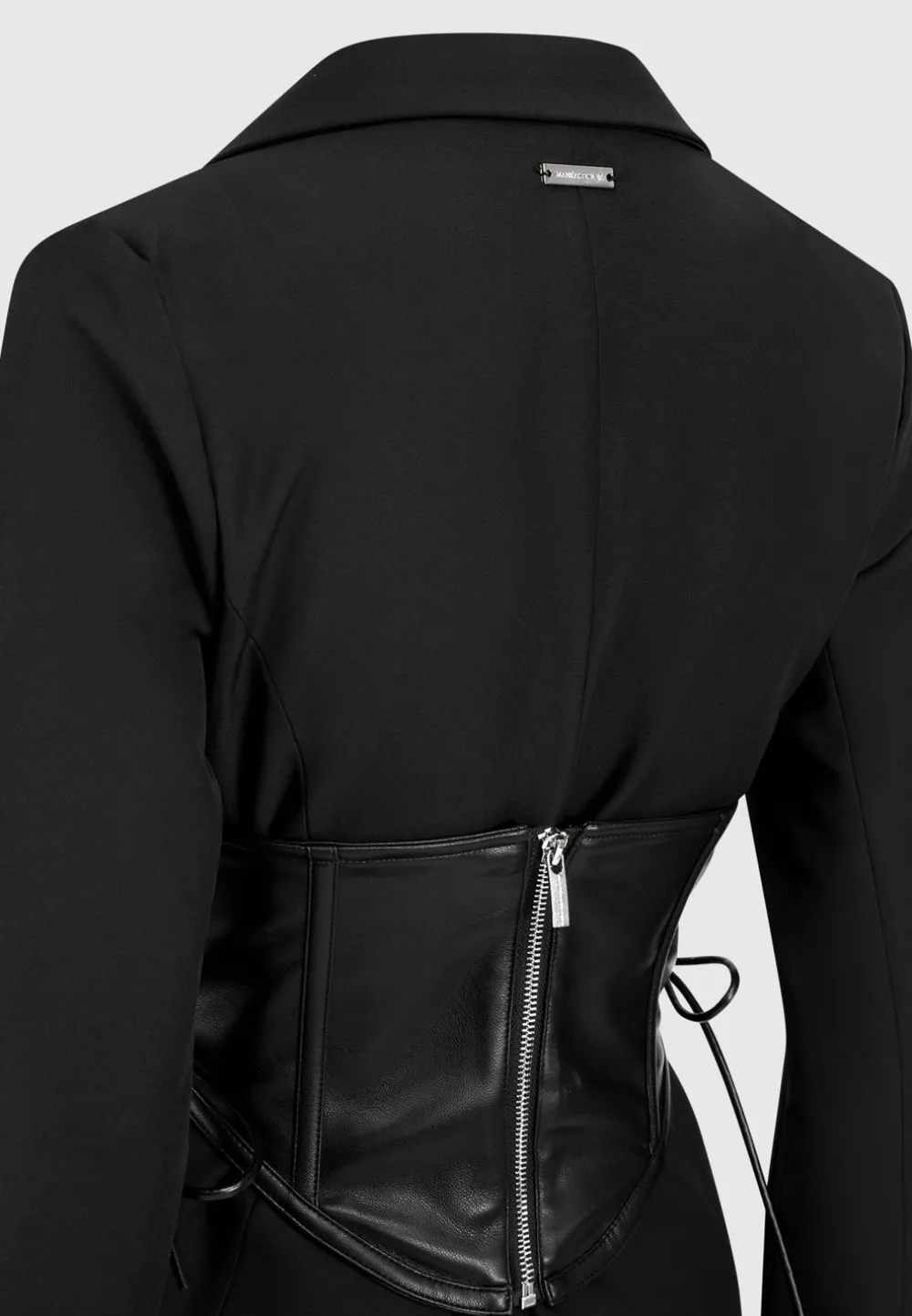Blazer With Vegan Leather Corset