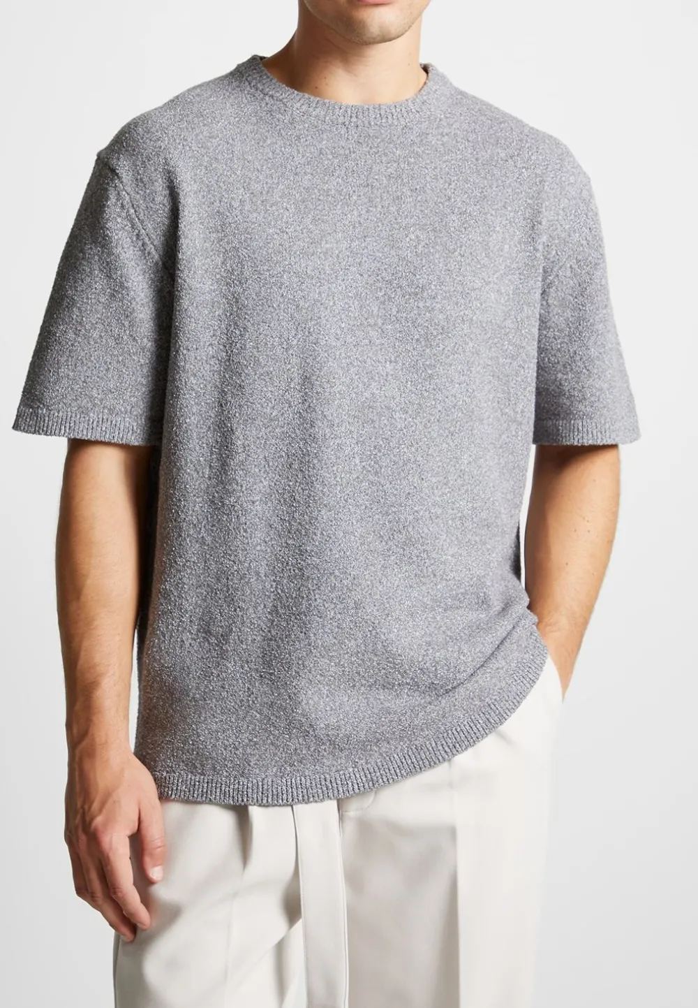 Boucle Knit Oversized Fit T-Shirt