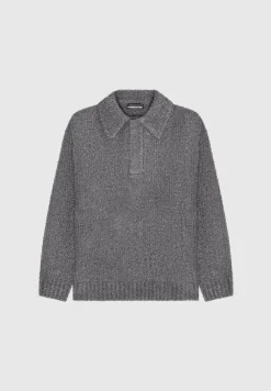 Boucle Knit Polo Jumper