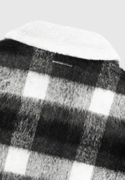 Boxy Check Jacket With Borg Collar