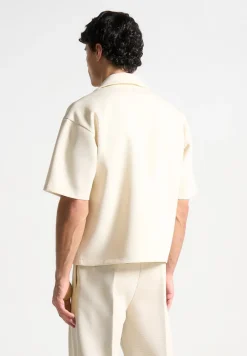 Boxy Twill Double Breasted Shirt