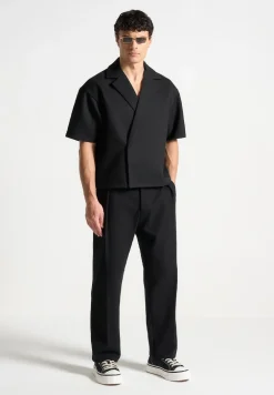 Boxy Twill Double Breasted Shirt