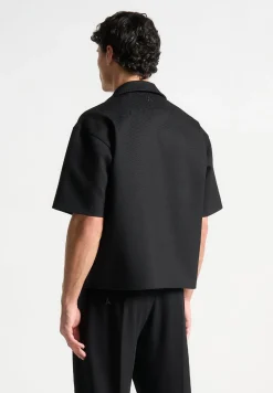 Boxy Twill Double Breasted Shirt