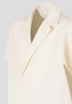 Boxy Twill Double Breasted Shirt