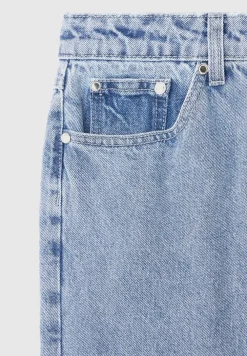 Button Down Overlay Mom Jeans