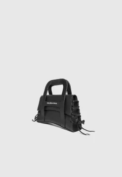 Caged Vegan Leather Lace Up Bag