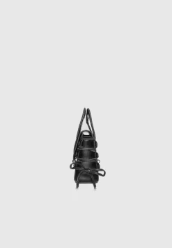 Caged Vegan Leather Lace Up Bag