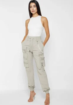 Cargo Pants With Frosted Chain
