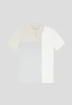 Colour Block Knit Revere Polo Top