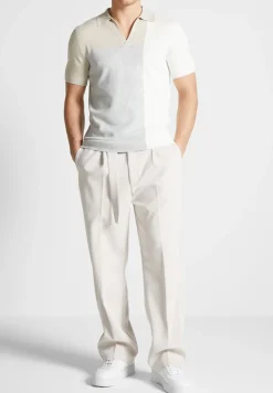 Colour Block Knit Revere Polo Top