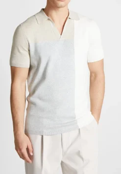 Colour Block Knit Revere Polo Top