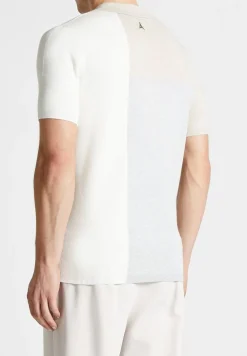 Colour Block Knit Revere Polo Top