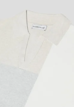 Colour Block Knit Revere Polo Top