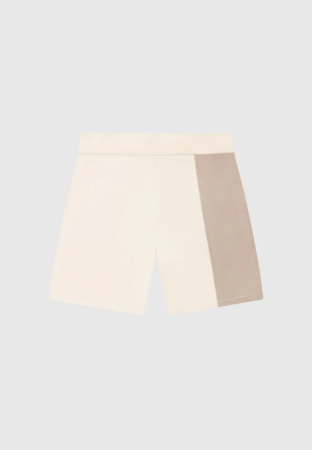 Colour Block Knit Shorts - Black/Beige