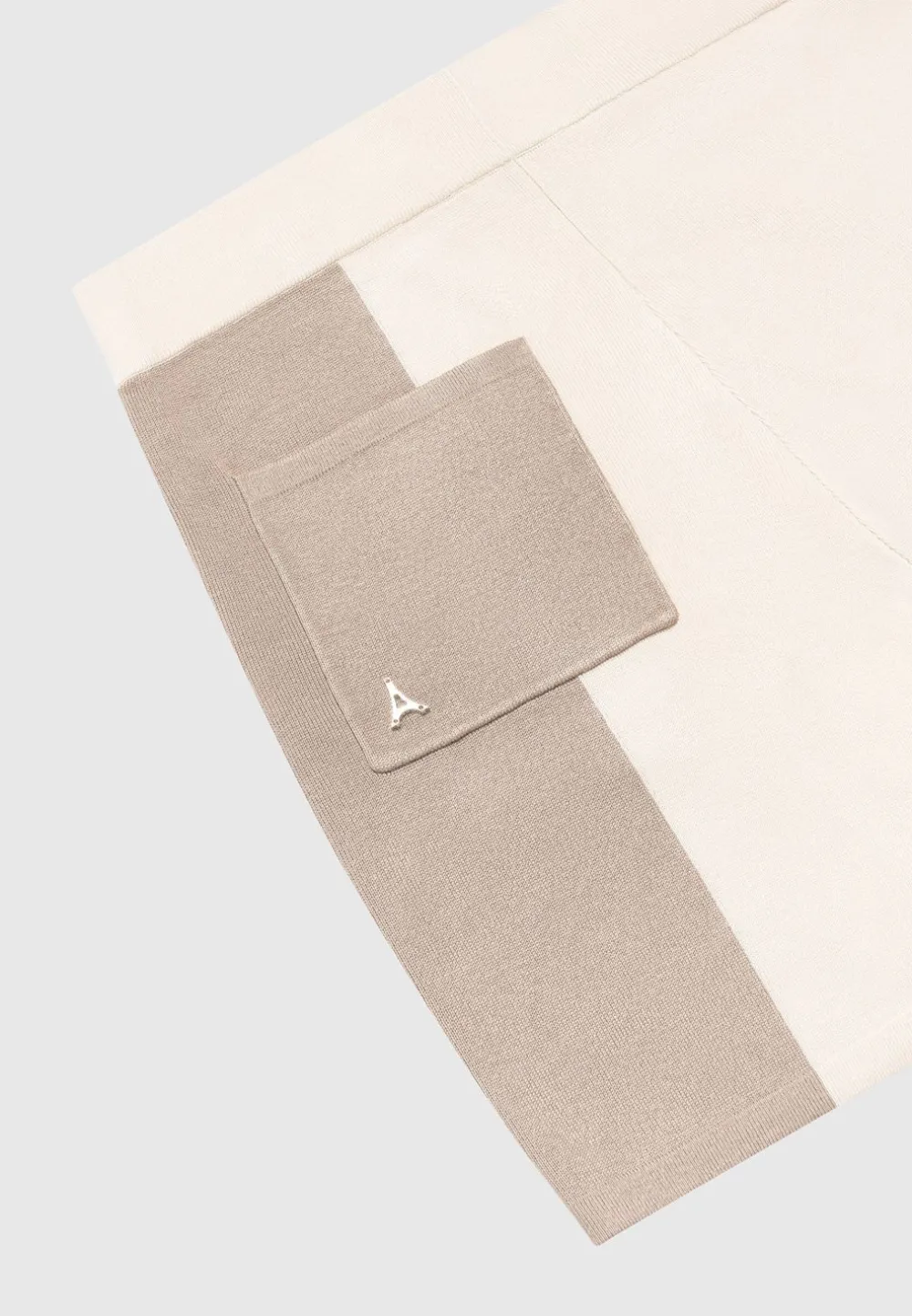 Colour Block Knit Shorts - Black/Beige