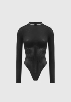 Contour Knit Bodysuit With Chain