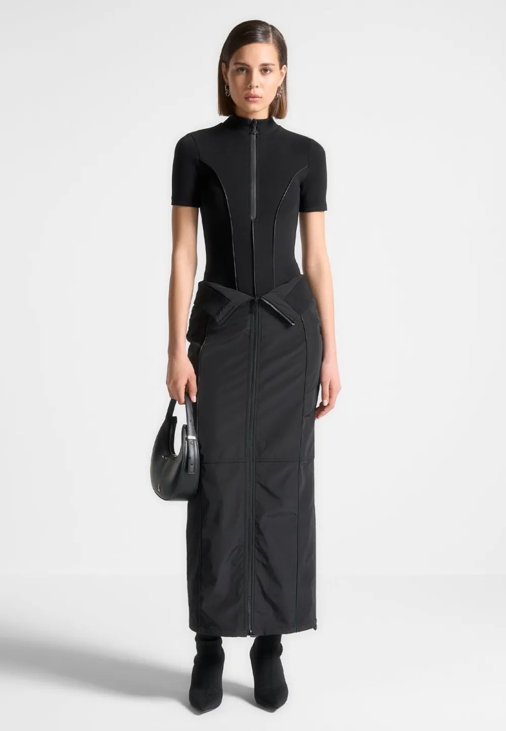 Contour Nylon Midaxi Skirt