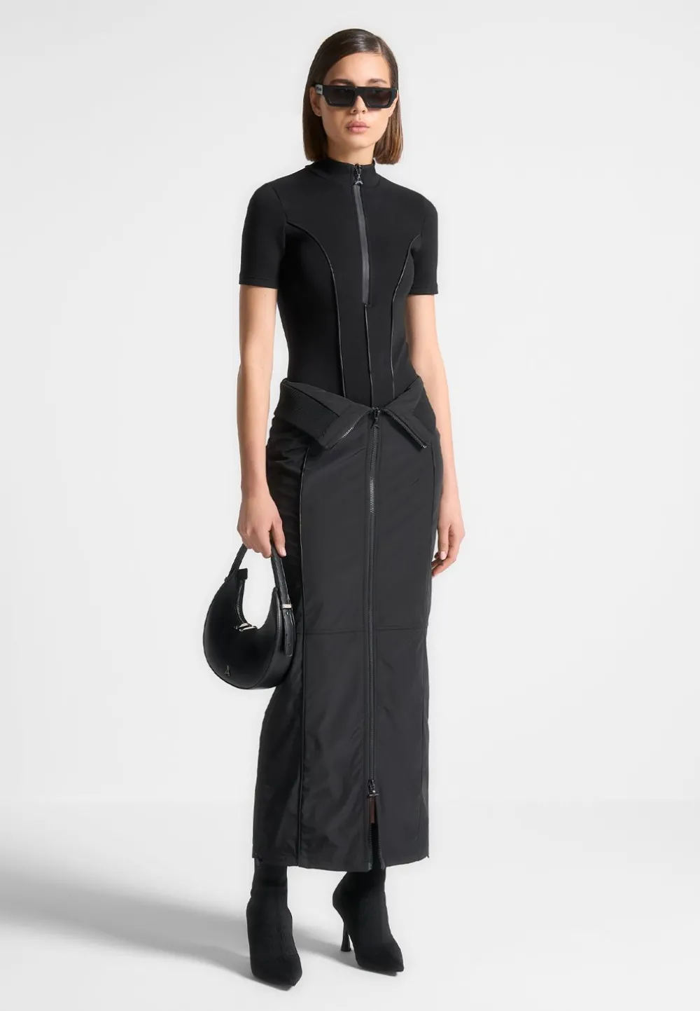 Contour Nylon Midaxi Skirt