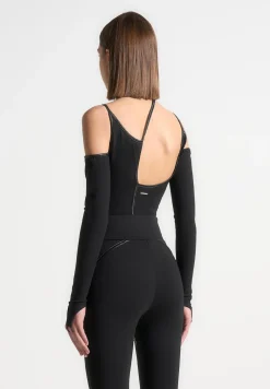 Contrast Asymmetric Bodysuit