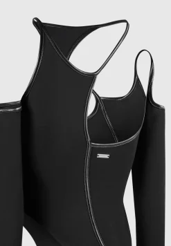 Contrast Asymmetric Bodysuit