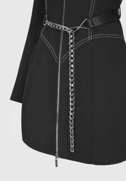 Corset Blazer Dress With Chain