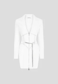 Corset Blazer Dress With Chain