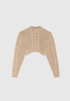 Cropped Cable Knit Jumper