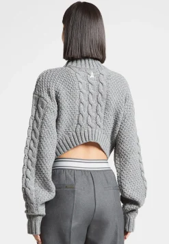 Cropped Cable Knit Jumper