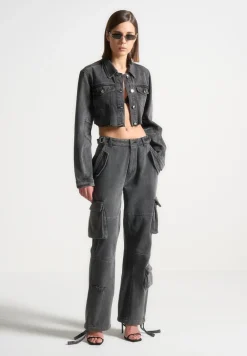 Cropped Tacked Sleeve Jacket