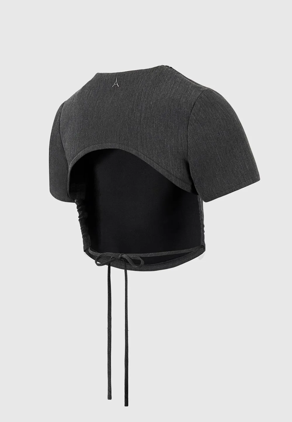 Curved Hem Backless Top With Tie