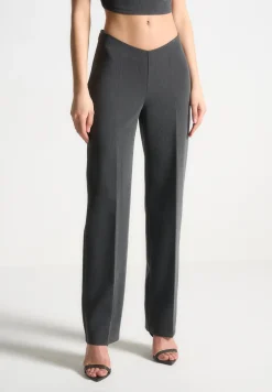 Curved Waist Tailored Trousers